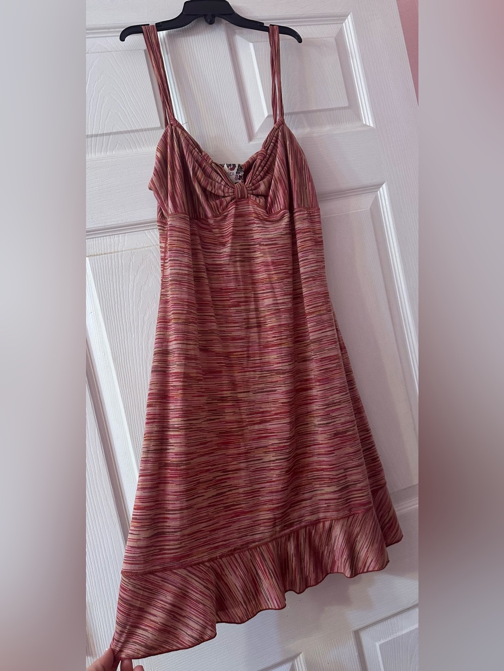 Chelsea & Violet Women’s L Red Striped A-Line Spaghetti Strap Dress NWT